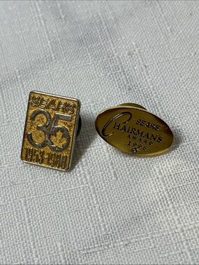 Vintage Sears Commemorative Lapel Pins - 35th Anniversary & Chairman's Award